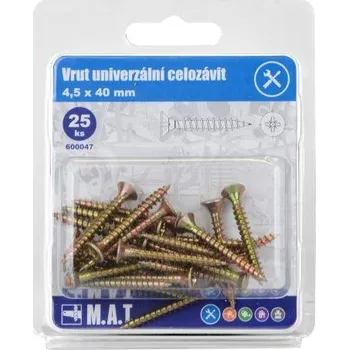 Vrut vrut un.celozávit 4,5x 40mm ZZ (25ks)