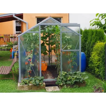 Skleník Gutta Gardentec Glass HOBBY H 645 včetně okapů 4,49 x 1,97 m