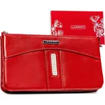 Kožená, peněženka s ozdobnými krystaly na přední straně