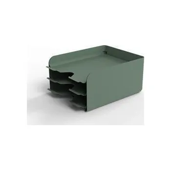 Úložný box Odkladač, zelená, kov, 3 oddíly, ALBA ODBLOC V