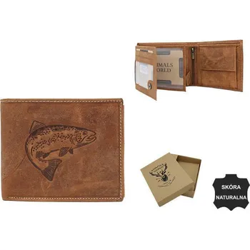 Peněženka Pánská kožená peněženka N992-CHM-FISH Barva: Světle Hnědá