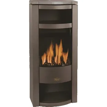 Volně stojící plynová krbová kamna Karma Absolute ZP, s výkonem 5,0 kW, odtah spalin vyveden do komína, mastek