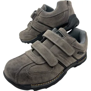 Pánské tenisky Toplay Pánské šedé tenisky na suchý zip 05 Barva: Šedá, Velikost: 46