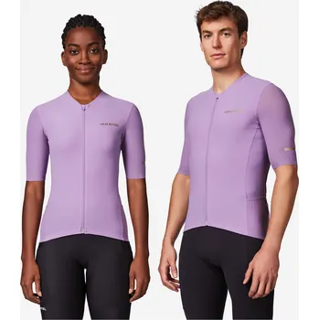 cyklistický dres VAN RYSEL Unisex dres na silniční cyklistiku s krátkým rukávem EDR Ultra L FIALOVÁ