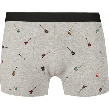 Boxerky Pánské boxerky s rockovými kytarami 1 kus Šedé 3XL