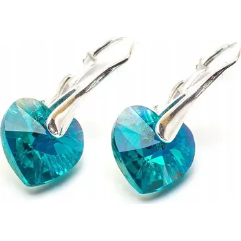 Náušnice Stříbrné Náušnice 925 s krystaly Swarovski Srdce 10 BZAB