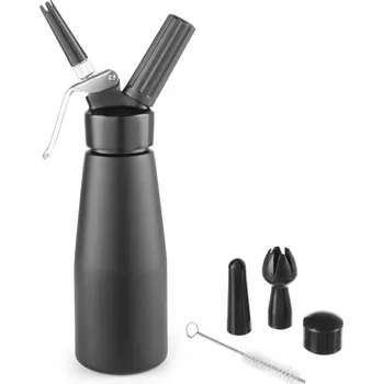 Sifon ŠLEHAČKOVÁ LÁHEV SIFON S KUCHYŇSKOU SADOU A 3 NÁSTAVCI 0.5L ČERNÁ HENDI