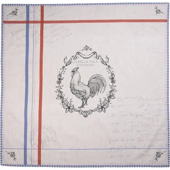 ubrus Béžový bavlněný ubrus s kohoutem Devine French Roster - 150*150cm