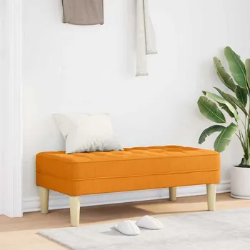 Otoman vidaXL lavice s polštářem Tmavě žlutá 113 x 57 x 39 cm textil [42001943]