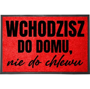 Rohožka VCHODOVÁ ROHOŽKA ČERVENÁ 40X60 POD DVEŘE VTIPNÁ S HUMOREM - NE DO CHLÉVA