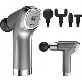 Masážní přístroj MASÁŽNÍ PISTOLE MASÁŽNÍ PŘÍSTROJ NA ZÁDA A TĚLO, VÝKONNÁ, 4 NÁSTAVCE, MASSAGE GUN