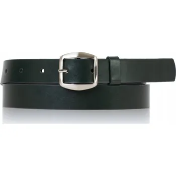 Opasek Dámský kožený opasek 3cm Kožený Opasek ke kalhotám kalhoty SEPHER , stříbrná přezka