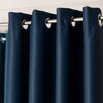 Příslušenství pro záclonu a závěs ZÁVĚSY DO OBÝVÁKU ZATEMŇOVACÍ S KOLEČKY 140x230 TMAVĚ MODRÉ DONA