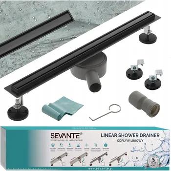 Lineární Lineární odtok SLIM 120 cm otočný sifon černý ocel 304 vysoká průtočnost