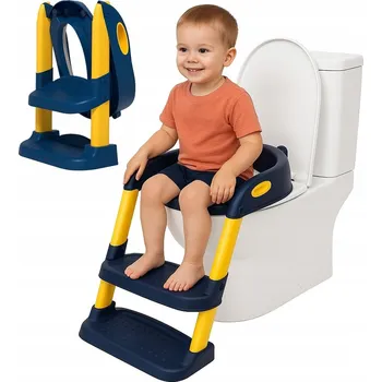 WC sedátko Nástavec na WC Žebříček pro Děti s Nastavitelnými Schůdky, Sedátko na Toaletu
