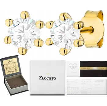 Náušnice ZLATÉ NÁUŠNICE S LABORATORNĚ PĚSTOVANÝM DIAMANTEM NA PUZETU ZLATO 585