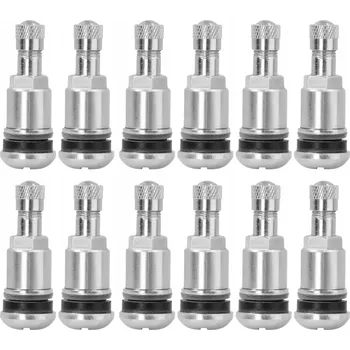 Ventil VENTILEK TR525 KOVOVÝ S KRÁTKOU MATICÍ ŠROUBOVACÍ PRO RÁFKY, 12 KS