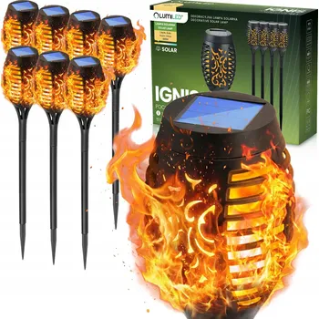 Venkovní osvětlení Solární lampa černá zapichovací do zahrady - efekt plamene