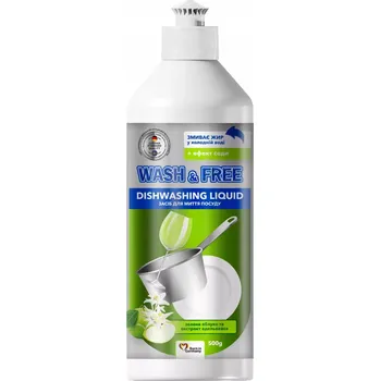 Mycí prostředek Prostředek na mytí nádobí Wash & Free s příjemnou svěží vůní zeleného jablka, 0,5 l