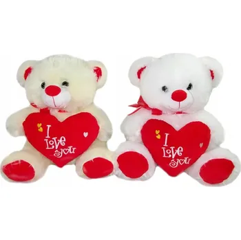 plyšák Plyšová Hračka Medvídek "I Love You" se srdcem, 2 barvy - 30 cm - VALENTÝN