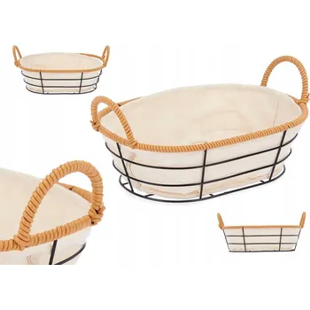 Obraz Kovový košík na pečivo černý