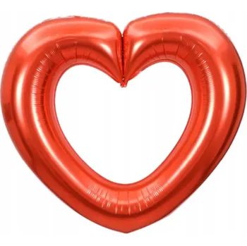 Balónek Fóliový balónek Srdce červené rámeček - 100 cm - 1 ks Valentýn