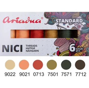 Nit Nitě pro šicí stroje a ruční šití, polyesterové, vícebarevné, 6 ks