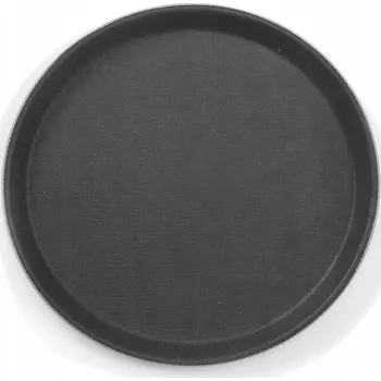 PROTISKLUZOVÝ KULATÝ SERVÍROVACÍ PODNOS 28 CM ČERNÝ DO BARU RESTAURACE