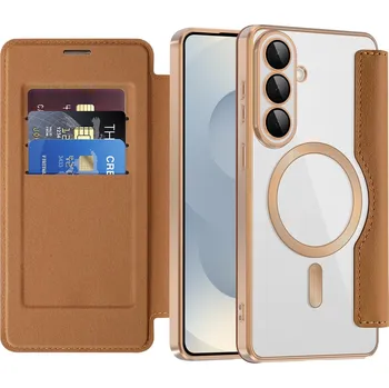 Pouzdro na mobilní telefon Techsuit - SmartMag knížkové pouzdro - Samsung Galaxy S26 - hnědá