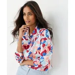 Košile s akvarelovým potiskem bílá/modrá 50