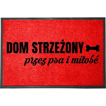 Rohožka VCHODOVÁ ROHOŽKA ČERVENÁ 40X60 POD DVEŘE VTIPNÁ DOMOV STRÁŽEN