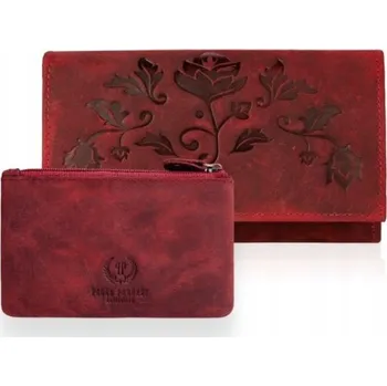 Peněženka Paolo Peruzzi dámská peněženka z pravé kůže červená