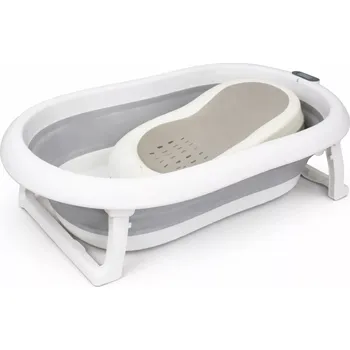 koupací vanička Skládací cestovní vanička s termometrem a vložkou, šedá