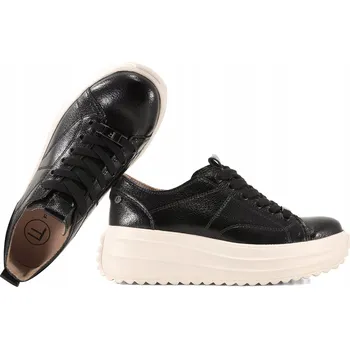 Dámské polobotky FILIPPO DP6795 DÁMSKÉ POLOBOTKY SNEAKERS NA PLATFORMĚ KOŽENÉ černé 39 C