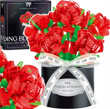 ostatní stavebnice DÁRKOVÁ STAVEBNICE 3D KYTICE RŮŽÍ DÁREK 514 DÍLŮ