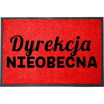 VCHODOVÁ ROHOŽKA ČERVENÁ PŘED DVEŘE 40X60 VTIPNÁ "ŘEDITELSTVÍ NEPŘÍTOMNO"