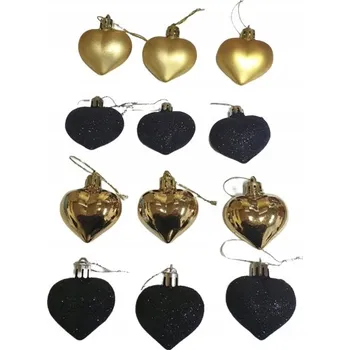 Vánoční dekorace Vánoční Vánoční Baňky srdíčka 4,5 x 4 cm