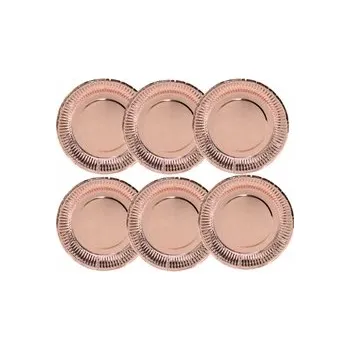 Talíř TALÍŘKY NA NAROZENINOVOU OSLAVU 23cm RŮŽOVÉ ZLATO 6 Ks TALÍŘE NA JEDNO POUŽITÍ