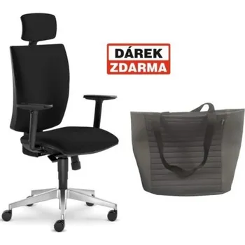 Židle kancelářská Lyra 207 SY, hlavová opěrka, černá