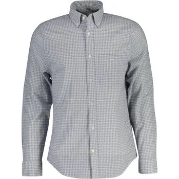 Pánské oblečení KOŠILE GANT REG COTTON LINEN PRINT SHIRT CREAM