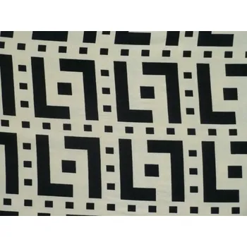 krémové acetátové hedvábí 3323 s meandrovým vzorem