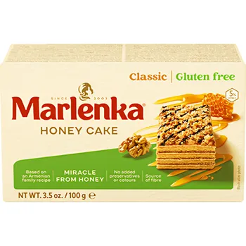 Trvanlivě pečivo Marlenka Bezlepkový medový dortík s vlašskými ořechy 100g