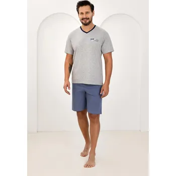 Pánská móda PÁNSKÉ PYŽAMO 504 W/26 šedá M