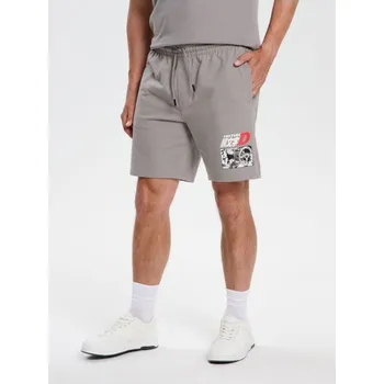 Pánské kraťasy Sinsay - Kraťasy s&nbsp;potiskem - šedá - 308EU-09X - 308EU-09X-3XL