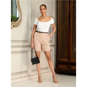 Dámské kraťasy Sinsay - Kraťasy s&nbsp;vysokým pasem - krémová - 1477Z-12X - 1477Z-12X-XXS-3