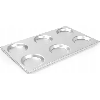 Plech na pečení HLINÍKOVÁ GASTRO NÁDOBA GN 1/1 S KULATÝMI FORMAMI NA PEČENÍ 125MM HENDI