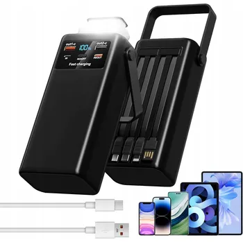 Powerbanka NABÍJEČKA 30000MAH POWER BANK 45W PD QC4.0 SVÍTILNA 7 ZAŘÍZENÍ ČERNÁ