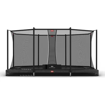 Fitness BERG Trampolína 410 s ochrannou sítí InGround obdélníková BERG Favorit KAŠTANOVÁ|ŠEDÁ