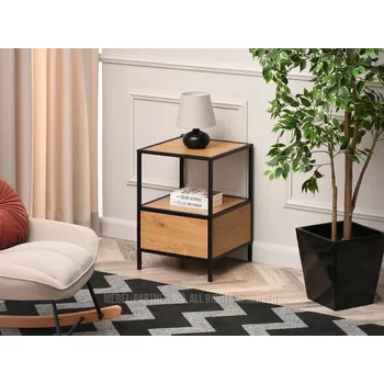 Noční stolek MODERNÍ NOČNÍ STOLEK 40x40 cm SAMOA ČERNÝ DUB