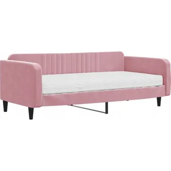 Pohovka Růžová pohovka s matrací 2v1, 223 x 110 x 75 cm